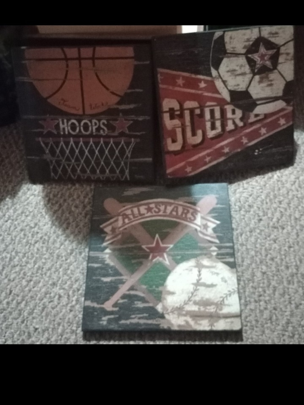 Vintage Sports Wall Art - All-Stars Green/Brown